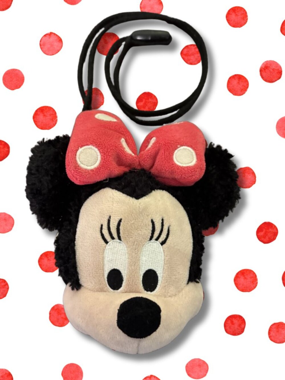 🎀 Vintage Disney Parks Minnie Mouse Plush Coin Purse Crossbody 🎀